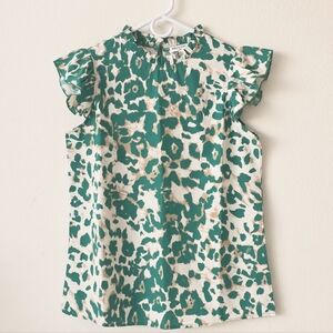 NWT Solution Green and White Blouse